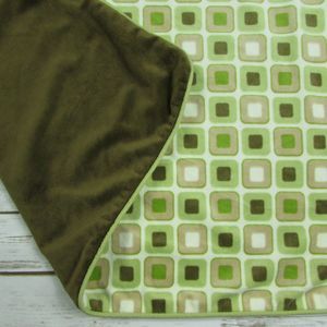 Skip Hop Mod Box Green Squares Plush Baby Blanket